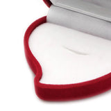 Red Rose Heart Ring Box Proposal Wedding Ceremony Velvet Case
