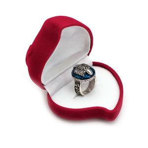 Red Rose Heart Ring Box Proposal Wedding Ceremony Velvet Case