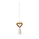 Valentines Car Pendant Tassel Heart Love Knitting Pe