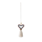Valentines Car Pendant Tassel Heart Love Knitting Pe