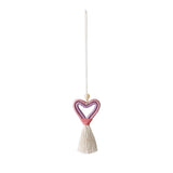 Valentines Car Pendant Tassel Heart Love Knitting Pe