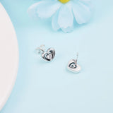 Valentines 925 Silver Radiant Heart & Stone Earrings