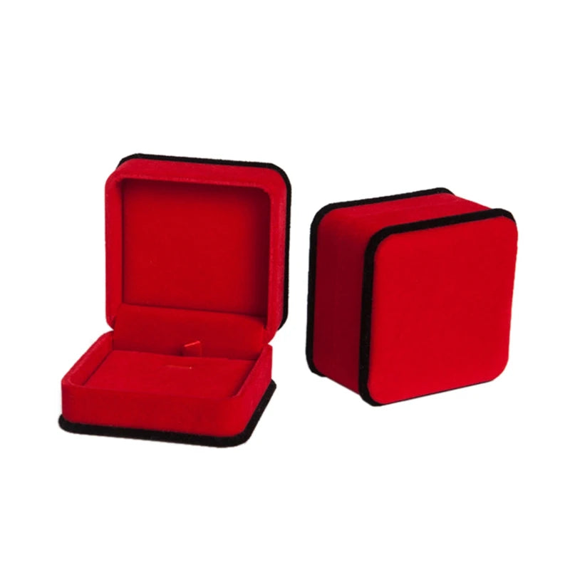 Valentines Ring Velvet Gift Box Jewelry Organizer Earrings Pendant Case