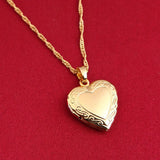 Heart Locket Pendant Necklace 24K Romantic Heart Jewelry For Women