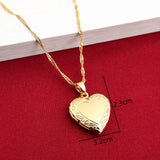 Heart Locket Pendant Necklace 24K Romantic Heart Jewelry For Women