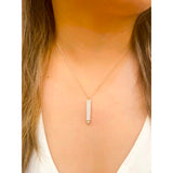 Personalized Secret Message Bar CZ Diamond Necklace