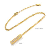 Personalized Secret Message Bar CZ Diamond Necklace