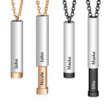 Personalized Mixed Stainless Steel Bar Necklace Engraved lover