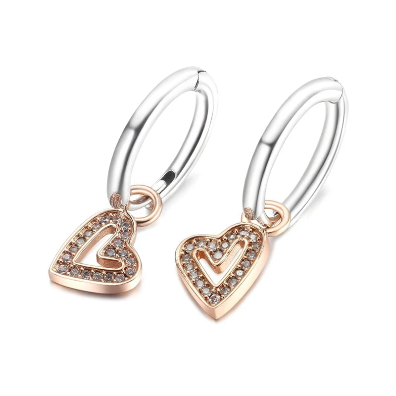 Valentines 925 Silver Heart Hoop Earrings for Women Girls Jewelry