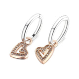 Valentines 925 Silver Heart Hoop Earrings for Women Girls Jewelry