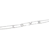 925 Sterling Silver Double Chain Love Letter CZ Love Bracelet