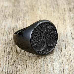 Valily Tree of Life Ring Punk Rock Men's Rings Jewelry Christmas Gift US Size 7
