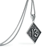 Valily Men's Lucky Number 13 Pendant Necklace Stainless Steel Punk Chain Jewelry