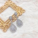 925 Silver Diamond Dangle Earrings for Women Bridal Engagement