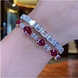 Emerald Cut Lab Diamond Bangle Bracelet 14K Engagement Wedding Bracelet