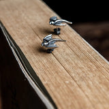 925 Silver Wing Dragon Gothic Stud Earrings Unisex Jewelry