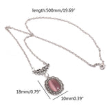 Vampire-Bat Purple Gemstone-Pendant Necklace Chunky Chain
