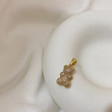 Colorful Resin Bear Rhinestones Pendant Necklace Plated Hip Hop Jewelry