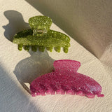 Pink Green Acrylic Hair Claw Clip Large Barrette Hairpin for Women Girls