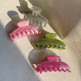 Pink Green Acrylic Hair Claw Clip Large Barrette Hairpin for Women Girls