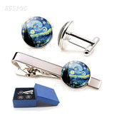 Van Gogh Necktie Clip Set for Mens Gift