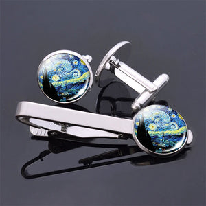 Van Gogh Necktie Clip Set for Mens Gift
