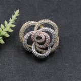 Vanifin Abstract Geometry Flower Brooch Pin Zircon