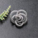 Vanifin Abstract Geometry Flower Brooch Pin Zircon