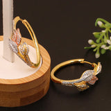 Vanifin Leaf Hoop Earrings Micro Paved Wedding Engagement Bridal Gift