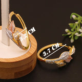 Vanifin Leaf Hoop Earrings Micro Paved Wedding Engagement Bridal Gift