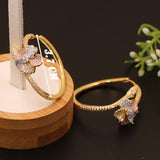 Vanifin Jewelry Flowers Hoop Earrings Micro Paved for Bridal