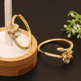 Vanifin Jewelry Flowers Hoop Earrings Micro Paved for Bridal