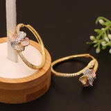 Vanifin Jewelry Flowers Hoop Earrings Micro Paved for Bridal