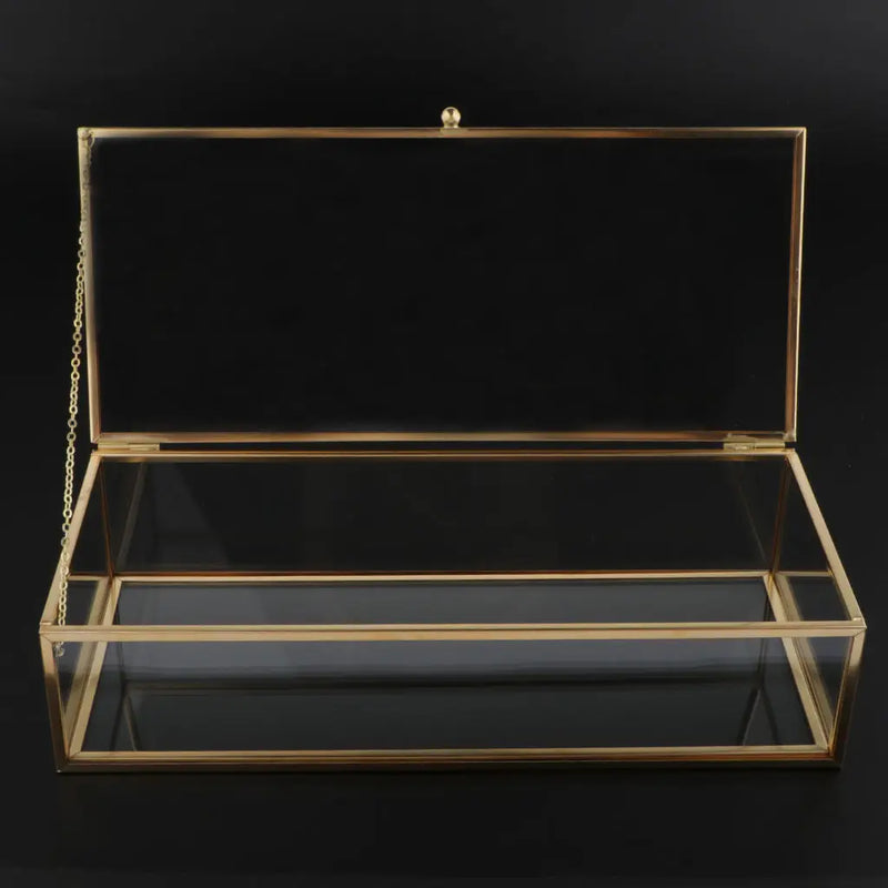 Geometric Transparent Jewelry Storage Box Showcase Holder