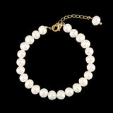 Freshwater Round Pearl Women's Bracelet for Bride Weddings