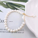 Freshwater Round Pearl Women's Bracelet for Bride Weddings