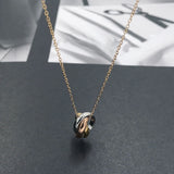 Vankeliif Stainless Steel Women's Necklace Pendant with Three Circles