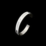 Stainless Steel Women's Open Bangles with Beveled Painted Design