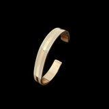 Stainless Steel Women's Open Bangles with Beveled Painted Design