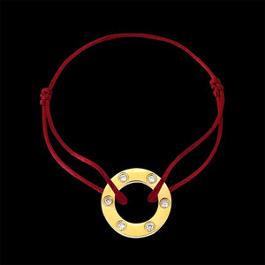 Zirconium Inlaid Red Rope Bracelet Unisex Jewelry