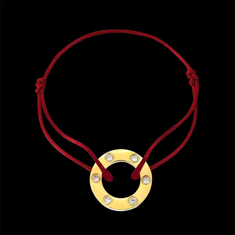 Zirconium Inlaid Red Rope Bracelet Unisex Jewelry