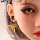 Vanku 2PC Stainless Steel Ear Hangers for Tunnels Lightweight Dangle Earr