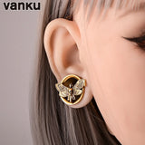 2PCS 8-22mm Stainless Steel Death Moth Ear Gauges Plugs Ear Tunnels