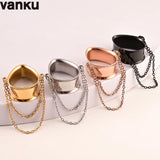 Vanku 2PCS Punk Heart Chain Ear Plugs Tunnels Gauges Body Piercing Jewelry