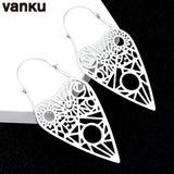 Vanku 2PCS Stainless Steel Drop Earrings Flower Shape