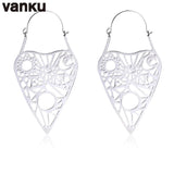 Vanku 2PCS Stainless Steel Drop Earrings Flower Shape