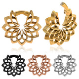 Vanku Stainless Steel Flower Ear Weight Plug Body Piercing Jewelry