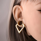 Vanku 2pcs Prismatic Saddle Ear Gauges Plugs Stretchers for Women