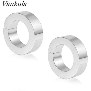 Vankula 2PC 6mm Stainless Steel Glossy Ear Weights Hangers Gauges Plugs
