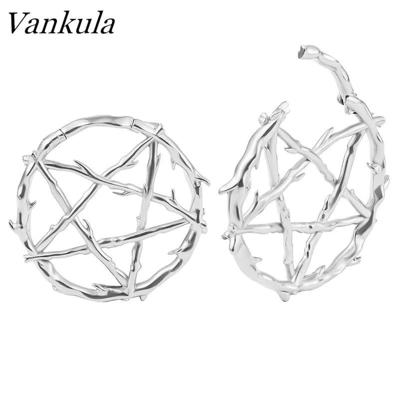 Vankula Pentagram Wreath Stainless Steel Plugs